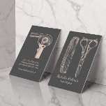 Vintage Haarstickerei & Comb Pink & Grau Visitenkarte<br><div class="desc">Vintage Friseurschere & Comb Pink & Grey Beauty Salon Visitenkarten.</div>