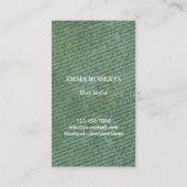 Vintage Haarstühle Antiquitätenschere & Schmetterl Visitenkarte (Rückseite)