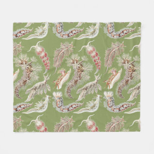 Vintage Haeckel Nudibranch Meereskunst Fleecedecke