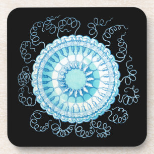 Vintage Haeckel Qualle Untersetzer