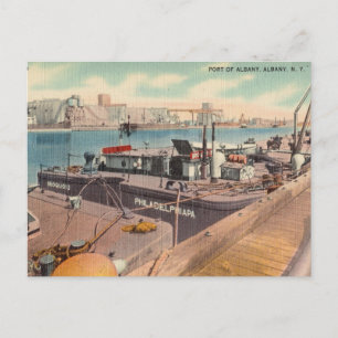 Vintage, Hafen von Albany, Albany, New York Postkarte