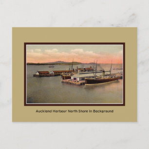 Vintage Hafen von Auckland, North Shore Postkarte