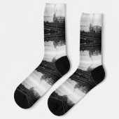 Vintage Hafenübersicht Algerien Algier Socken (Linkes Detail)