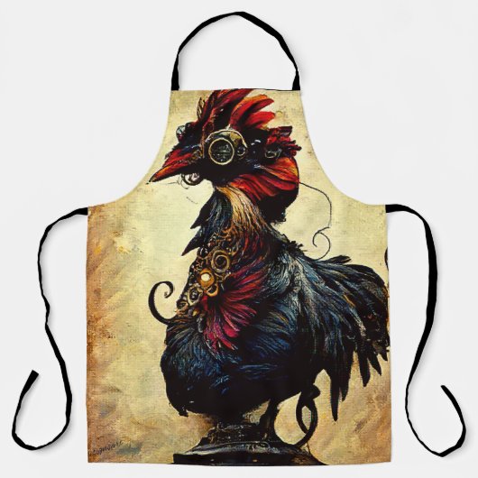 Vintage-Hahn-All-Over-Print-Schürze Schürze (Vorderseite)