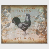Vintage-Hahn-Ephemera-Decoupage Geschenkpapier (Flach)