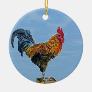 Vintage Hahn Himmel Anpassen Tier Huhn Keramikornament