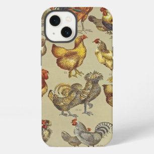 Vintage Hahn Hühner Muster: Farmhouse Kunst iPhone 13 Hülle