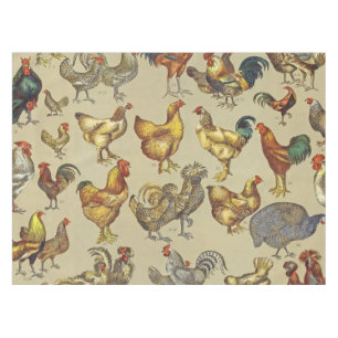 Vintage Hahn Hühner Muster: Farmhouse Kunst Tischdecke