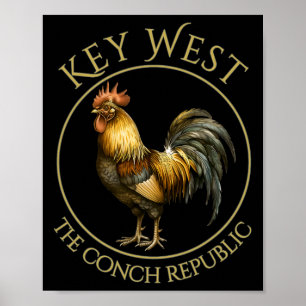 Vintage Hahn Key West Florida Urlaub Poster