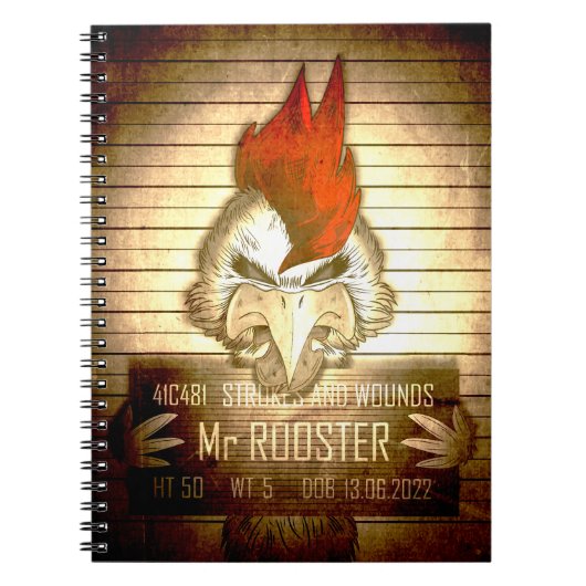 Vintage-Hahn Mr. Rooster Notizblock (Vorderseite)