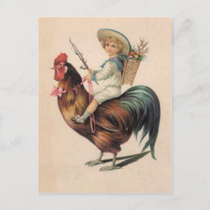 Vintage Hahn Ride Postkarte