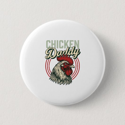 Vintage-Hähnchen-Daddy-Hahn-Shirt-Design_1 Button (Vorderseite)