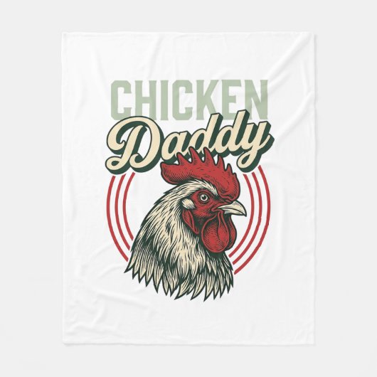 Vintage-Hähnchen-Daddy-Hahn-Shirt-Design_1 Fleecedecke (Vorderseite)