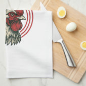 Vintage-Hähnchen-Daddy-Hahn-Shirt-Design_1 Geschirrtuch (Viertel Falte)