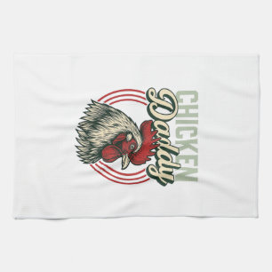 Vintage-Hähnchen-Daddy-Hahn-Shirt-Design_1 Geschirrtuch