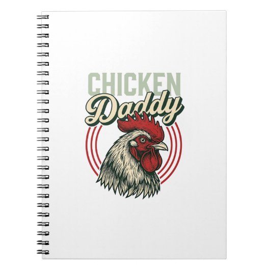 Vintage-Hähnchen-Daddy-Hahn-Shirt-Design_1 Notizblock (Vorderseite)