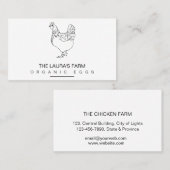 Vintage Hähnchenfarm Hahn Line Art Business Card Visitenkarte (Vorne/Hinten)