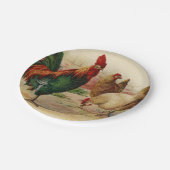 Vintage Hähnchentuppe, beliebig Party Pappteller (Schrägansicht)