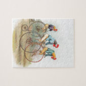 Vintage Hähne auf Fahrrädern Puzzle (Horizontal)