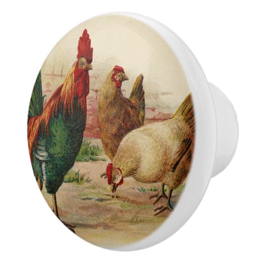 Vintage Hähne Zuhause Küchendekor Keramikknauf (Rechts)