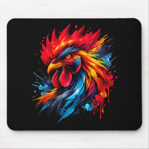 Vintage-Hahnenkampf-Enthusiast Gemalt _ Mousepad