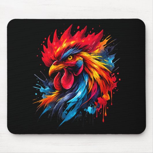 Vintage-Hahnenkampf-Enthusiast Gemalt _ Mousepad (Vorne)