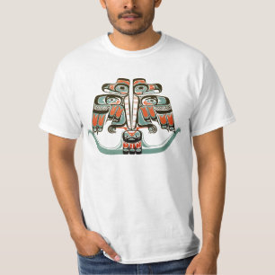 Vintage-Haida-Doppel-Donner-Vogel-Ureinwohnerkunst T-Shirt
