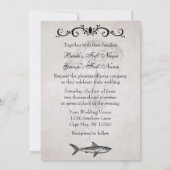 Vintage Haifische und Quallenstrände Einladung (Rückseite)