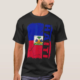 Vintage haitianische Flagge Haiti Stolz Wurzeln Er T-Shirt