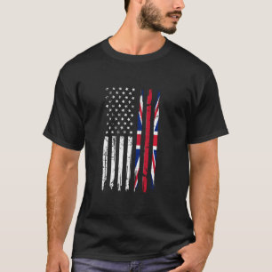 Vintage Halb-Amerikaner, Halbbricht mit Brille T-Shirt