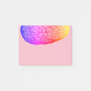 Vintage-Halbgehirn mit Regenbogenverlauf Post-it Klebezettel