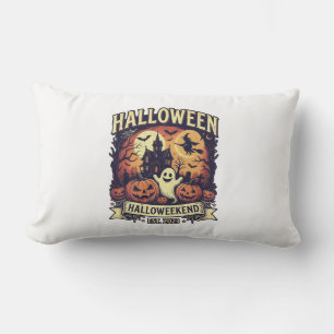 Vintage Halloweekend Gruseliges Spukhaus Lumbar Ki Kissen Für Draußen