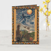 Vintage Halloween-Abendkarte Karte (Gelbe Blume)