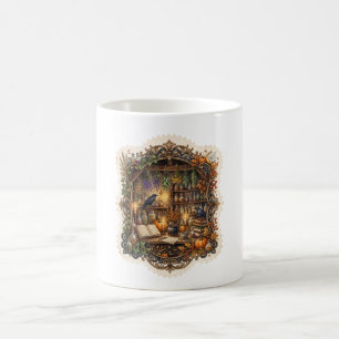 Vintage-Halloween-Apotheker-Hexe-Rabe Kaffeetasse
