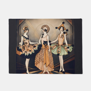Vintage-Halloween-Art-Deco-Flapper-Plakat   1920er Fußmatte