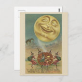 Vintage Halloween Art - Lachen Moon Postkarte (Vorne/Hinten)
