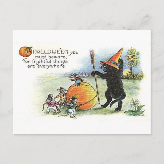 Vintage Halloween Art Postkarte (Vorderseite)