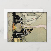 Vintage Halloween Art Postkarte | Hexe (Vorne/Hinten)