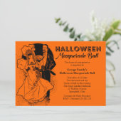 Vintage Halloween-Ball-Masquerade-Party Einladung (Stehend Vorderseite)