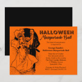 Vintage Halloween-Ball-Masquerade-Party Einladung (Vorne/Hinten)