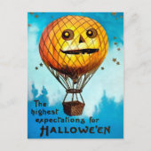 Vintage Halloween-Ballon-Postkarte Postkarte (Vorderseite)