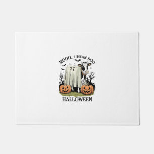Vintage-Halloween-Bauernhofkuh Fußmatte