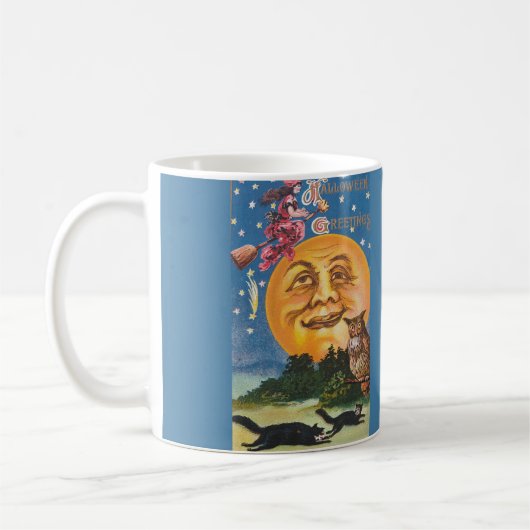 Vintage Halloween-Begrüßung Kaffeetasse (Links)