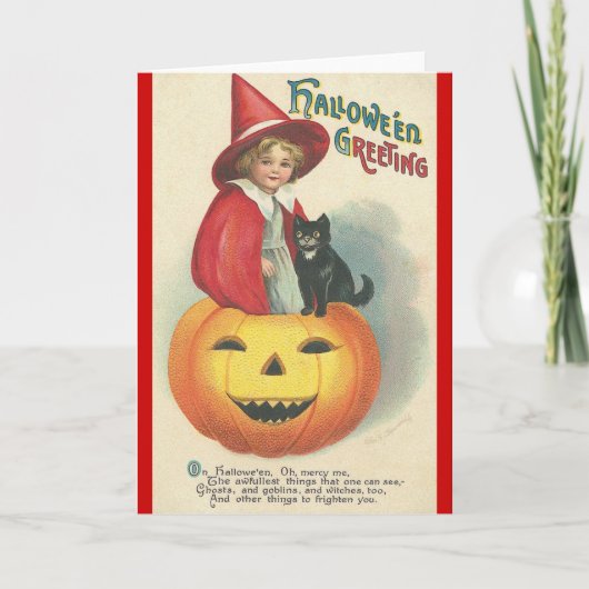 Vintage Halloween-Begrüßung Karte (Vorderseite)