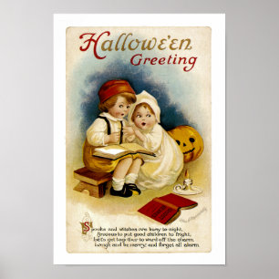 Vintage Halloween-Begrüßung Poster