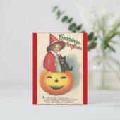Vintage Halloween-Begrüßung Postkarte (Stehend Vorderseite)