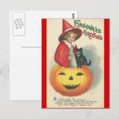 Vintage Halloween-Begrüßung Postkarte (Vorne/Hinten)
