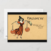 Vintage Halloween-Begrüßung Postkarte (Vorne/Hinten)