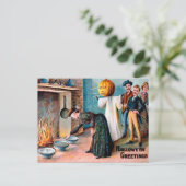 Vintage Halloween-Begrüßungskarte Postkarte (Stehend Vorderseite)