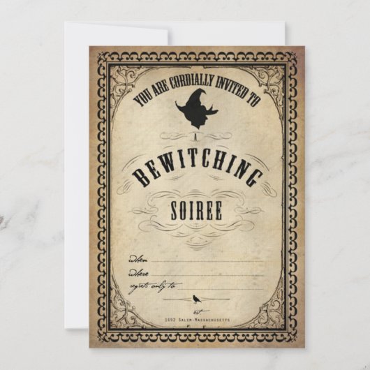 Vintage Halloween Bewitching Soiree Einladung (Vorderseite)